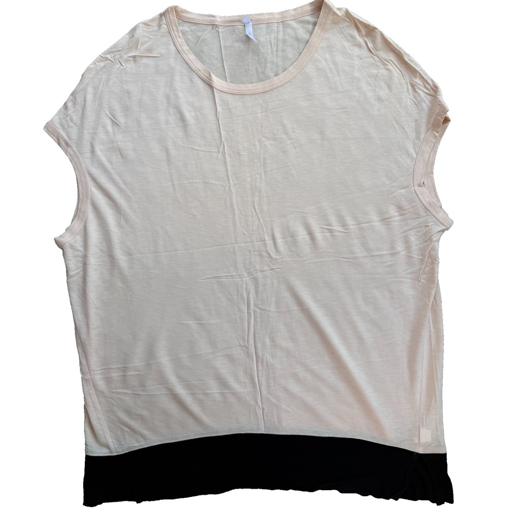 GAP Colorblock Tee Pink Black Medium Relaxed Minimalist Casual Top Capsule